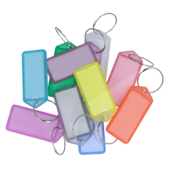 10 keychains made of transparent plastic / hinged