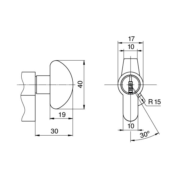 KESO 8000Ω2 Basic Double profile cylinder with knob (asymmetrical) 